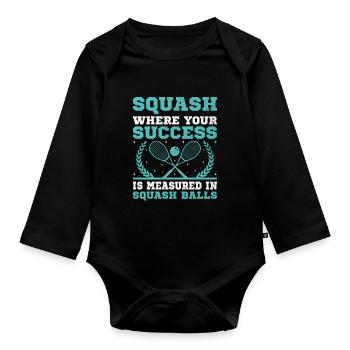 Squash Player Squash Tennis Player Raquetball Spor - Organic Longsleeve Baby Bodysuit - black - Front