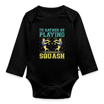 Squash Player Squash Tennis Player Raquetball Spor - Organic Longsleeve Baby Bodysuit - black - Front