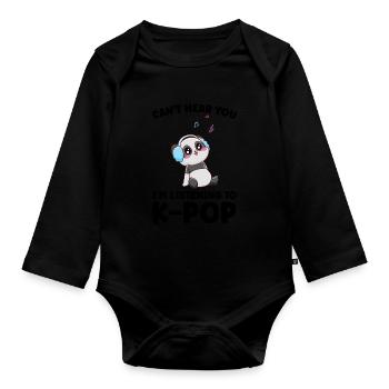 Südkorea k-pop Südkorea Geschenk - Baby Bio-Langarm-Body - Schwarz - Vorne
