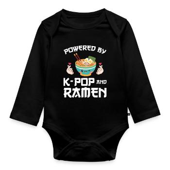 Südkorea k-pop Südkorea Geschenk - Baby Bio-Langarm-Body - Schwarz - Vorne