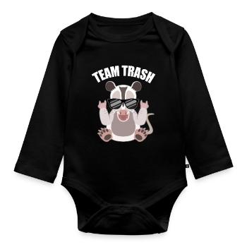 Rockendes Opossum mit Cool-Faktor - Baby Bio-Langarm-Body - Schwarz - Vorne