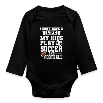 baller fussball baller Geschenk - Baby Bio-Langarm-Body - Schwarz - Vorne