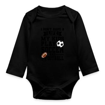 baller fussball baller Geschenk - Baby Bio-Langarm-Body - Schwarz - Vorne