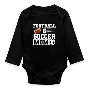 baller fussball baller Geschenk - Baby Bio-Langarm-Body - Schwarz - Vorne
