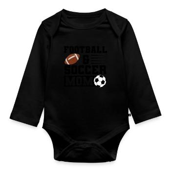 baller fussball baller Geschenk - Baby Bio-Langarm-Body - Schwarz - Vorne