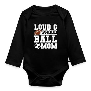 baller fussball baller Geschenk - Baby Bio-Langarm-Body - Schwarz - Vorne