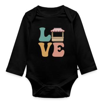 Flohmarkt Garagenverkauf Thrifting - Baby Bio-Langarm-Body - Schwarz - Vorne