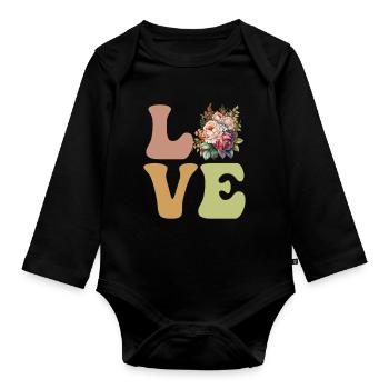Florist, Flower, Flower Gardener - Organic Longsleeve Baby Bodysuit - black - Front