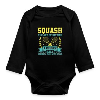 Squash Player Squash Tennis Player Raquetball Spor - Organic Longsleeve Baby Bodysuit - black - Front