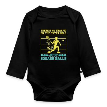 Squashspieler Squash-Tennisspieler Raquetball-Spor - Baby Bio-Langarm-Body - Schwarz - Vorne