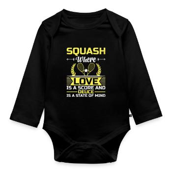 Squash Player Squash Tennis Player Raquetball Spor - Organic Longsleeve Baby Bodysuit - black - Front
