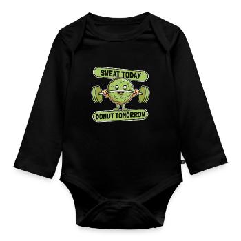 Donut Fitness Donut Gym - Body Bébé bio manches longues - noir - Devant