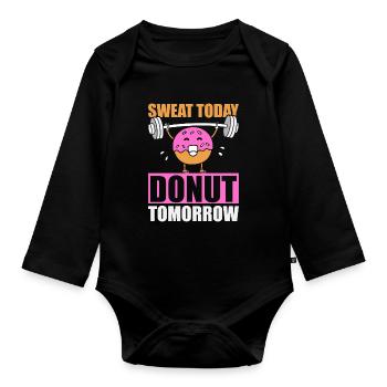 Donut Fitness Donut Gym - Body Bébé bio manches longues - noir - Devant