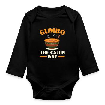 Gumbo Lovers Foodie Louisiane Manger Cuisine Cajun - Body Bébé bio manches longues - noir - Devant