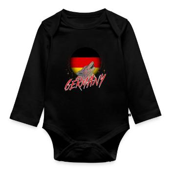 Germany - Organic Longsleeve Baby Bodysuit - black - Front