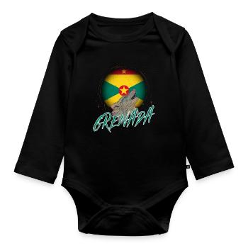Grenada - Organic Longsleeve Baby Bodysuit - black - Front