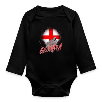 Georgia - Organic Longsleeve Baby Bodysuit - black - Front