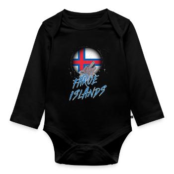 Färöer Inseln - Baby Bio-Langarm-Body - Schwarz - Vorne
