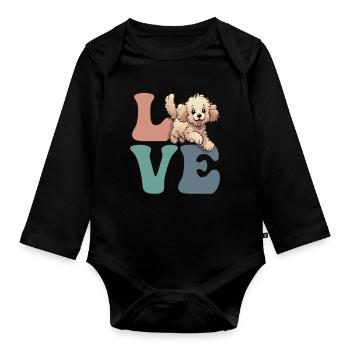 Golden Doodle Goldendoodle Hundeliebhaber - Baby Bio-Langarm-Body - Schwarz - Vorne