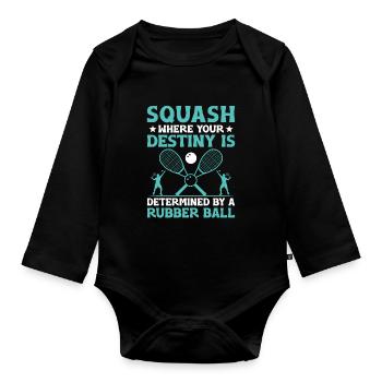 Squashspieler Squash-Tennisspieler Raquetball-Spor - Baby Bio-Langarm-Body - Schwarz - Vorne