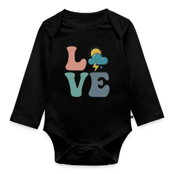 Meteorology Weatherman Meteorologist - Organic Longsleeve Baby Bodysuit - black - Front