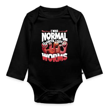 Wurmzucht Wurmzüchter Vermikultur - Baby Bio-Langarm-Body - Schwarz - Vorne