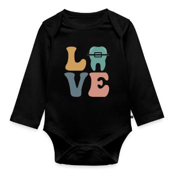 Orthodontists Dentist Braces - Organic Longsleeve Baby Bodysuit - black - Front