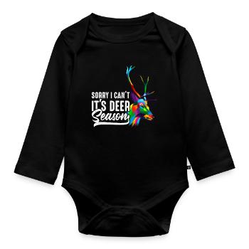 Sorry, I can't - Organic Longsleeve Baby Bodysuit - black - Front