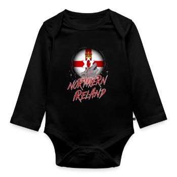 Northern Ireland - Organic Longsleeve Baby Bodysuit - black - Front