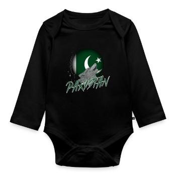 Pakistan - Organic Longsleeve Baby Bodysuit - black - Front