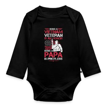 Being A Vietnam Veteran Is A Honor Cool Gift For - Organic Longsleeve Baby Bodysuit - black - Front