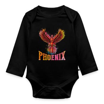 Phönix - Baby Bio-Langarm-Body - Schwarz - Vorne