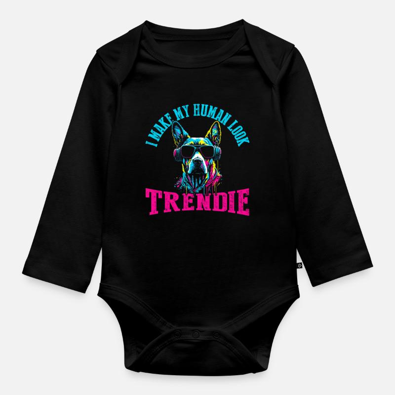 Je rends mes humains à la mode - Body Bébé bio manches longues - noir