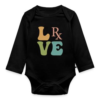 Pharmacist Pharmacy Technician - Organic Longsleeve Baby Bodysuit - black - Front