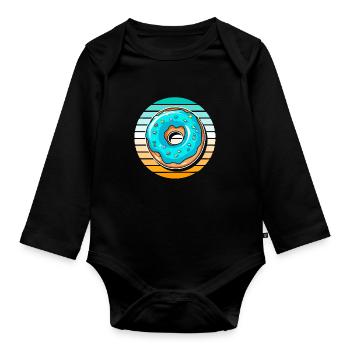Doughnut - Organic Longsleeve Baby Bodysuit - black - Front