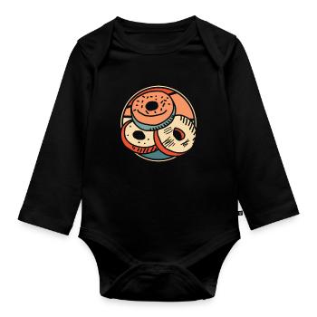 Doughnut - Organic Longsleeve Baby Bodysuit - black - Front