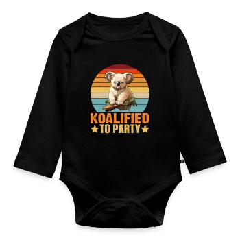 Mignon Koalifié Pour Fête, Koala Bear Lover - Body Bébé bio manches longues - noir - Devant