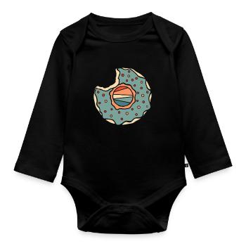 Doughnut - Organic Longsleeve Baby Bodysuit - black - Front