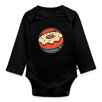 Doughnut - Organic Longsleeve Baby Bodysuit - black - Front