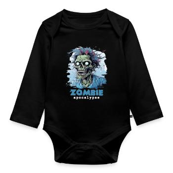 Zombie Apokalypse Zombies Untote Halloween - Baby Bio-Langarm-Body - Schwarz - Vorne