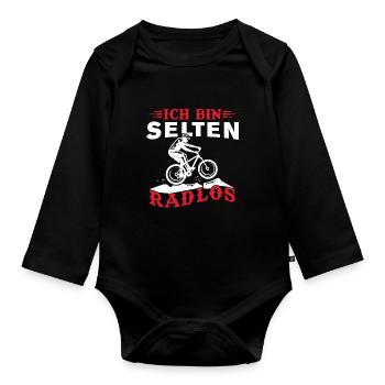 I Am Wheelless Bike Design for Cyclists - Organic Longsleeve Baby Bodysuit - black - Front