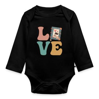 Scrapbooking Scrapbook Artisanat - Body Bébé bio manches longues - noir - Devant