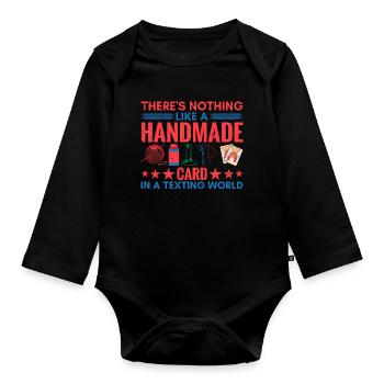 Karten Basteln Künstler Geschenk-Idee - Baby Bio-Langarm-Body - Schwarz - Vorne