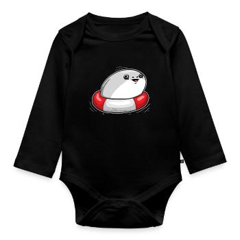 Sacabambaspis Fish Meme Swimming Swimmer - Organic Longsleeve Baby Bodysuit - black - Front