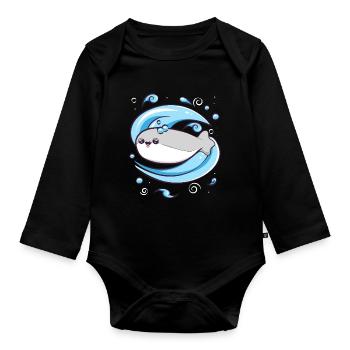 Sacabambaspis Poisson Meme Eau - Body Bébé bio manches longues - noir - Devant