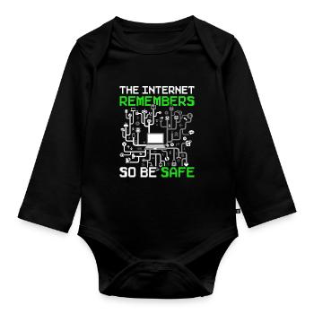 Hacker éthique Ethischer Hacker - Body Bébé bio manches longues - noir - Devant