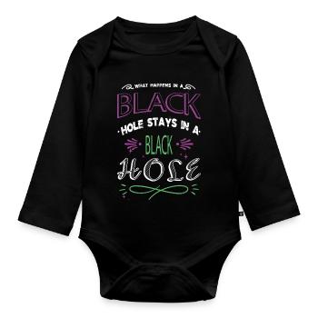 christmas celestial astrology conspiracy - Baby Bio-Langarm-Body - Schwarz - Vorne