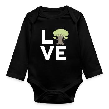 Tree Hugger Environnementaliste de la nature - Body Bébé bio manches longues - noir - Devant