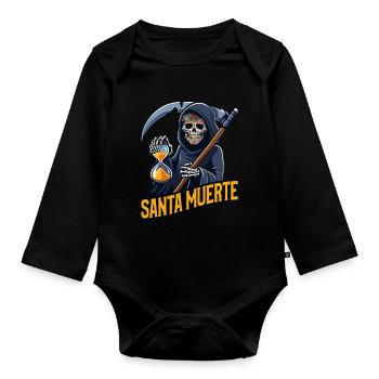 Santisima Muerte Dia De Los Muertos Mexican - Organic Longsleeve Baby Bodysuit - black - Front