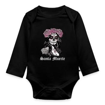Santisima Muerte Dia De Los Muertos Mexican - Organic Longsleeve Baby Bodysuit - black - Front